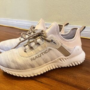 Nautica Cream and Tan Athletic Shoes